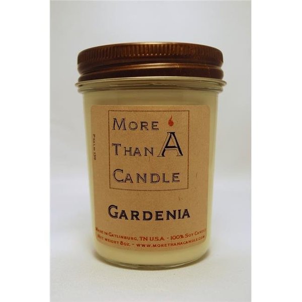More Than A Candle More Than A Candle GDA8J 8 oz Jelly Jar Soy Candle; Gardenia GDA8J